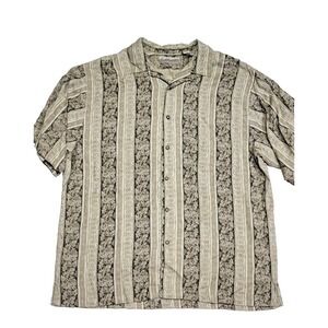 Field Master Hawaiian Floral Print Short-Sleeve Rayon Shirt Men's Medium